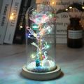 LED Enchanted Galaxy Rose Eternal Beauty And The Beast Rose With Fairy Lights In Dome For Christmas Valentine's Day Gift. 