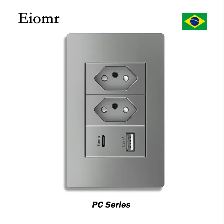 Eiomr%20High%20Quality%20Brazil%20Standard%20Socket%20with%20USB%20Charging%20Port,Grey%20118*75mm,Light%20Switch%2020A%20Wall%20Outlet%20for%20Bedroom%20Office%20-%20Image%208