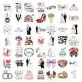 50Pcs Wedding Stickers Bride Just Married DIY Stickers Scrapbooking Phone Luggage Skateboard Waterproof Graffiti Decals.