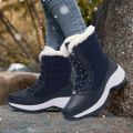 Snow Boots Women Platform Boots Non-slip Women Winter Shoes Fur Warm Ankle Boots for Women Wedges Waterproof Thigh High Boots.
