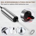 Rechargeable Stainless Steel Milk Frother 2 Speeds for Latte Cappuccino Espresso Home And Barista Use.