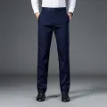Men's lightweight business casual pants with micro elasticitymen's quick drying pantsnew straight leg office black deep bluepant. 