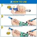 Aluminium Desoldering Suction Pump Tool Solder Sucker Suction Tin Pen Removal Device Blue Vacuum Desoldering Pump Tool. 