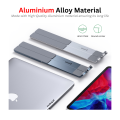 FunBug Alloy Aluminum Adjustable Laptop Stand with Hollow Colling Design, Anti-Slip, 6-Level Height & Angle, Fits 11-17 inch Laptops, MacBook, Tablets - Black & Silver. 