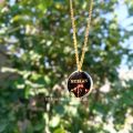 poetry khumka with name pendent / resin jhumka / resin pendent. 