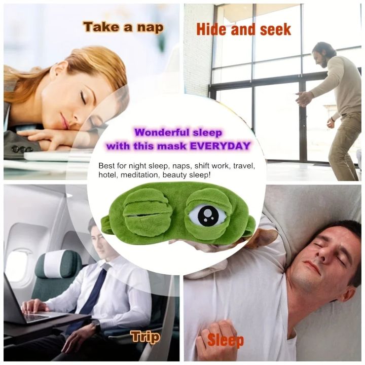 3D%20Frog%20Sleep%20Mask%20Natural%20Sleeping%20Eyeshade%20Women%20Men%20Creative%20Cartoon%20Soft%20Portable%20Blindfold%20Travel%20Office%20Eyepatch%20-%20Image%204