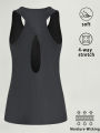 Super Soft Cross Backless Workout Tops for Women Racerback Tank Tops Open Back Running Muscle Tank Yoga Shirts.
