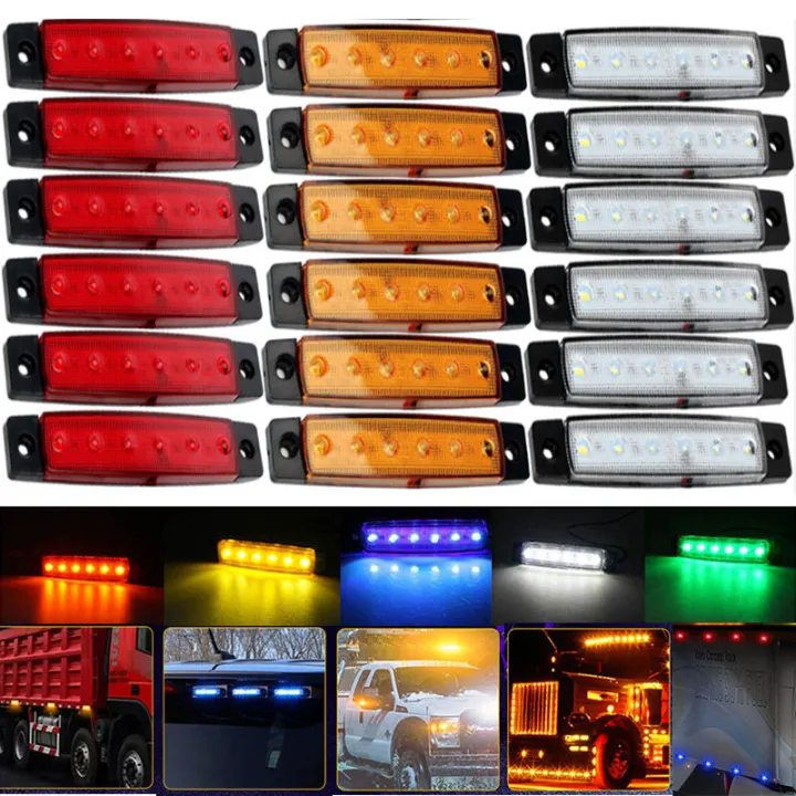 Led Car Indicators 10pcs/30x 6 SMD LED Car Auto Truck Lorry Trailer Side Marker Indicators ...