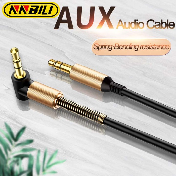 NNBILI 3.5mm Jack Audio Cable3.5mm Car Spring AUX Cable Gold Plated jack male to male speaker cables Cord for Headphones
