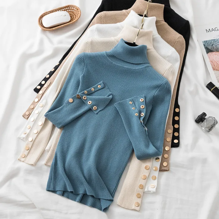 Thick%20Sweater%20Pullovers%20Long%20Sleeve%20Tops%20Women%20Autumn%20Winter%20Clothes%20Slim%20Knit%20Soft%20Jumper%20Streetwear%20Button%20Turtleneck%20Sweater%20-%20Image%202