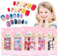 12 / 24 pcs/ set Kids Square Printed Press-On Nails, Artificial nails for Kids, Children Nail art, Gift for baby girls, Birthday gift for baby girls, Accessories for baby girls. 