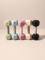 2-in-1 Barbell Shape Silicone Teether baby Rattle Toy with Sound 5kg. 