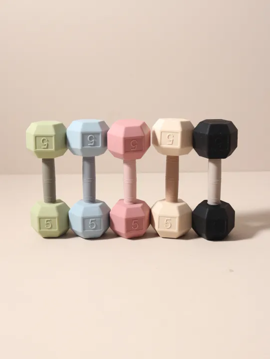 2-in-1%20Barbell%20Shape%20Silicone%20Teether%20baby%20Rattle%20Toy%20with%20Sound%205kg%20-%20Image%203