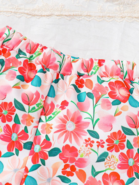 2PCS%20Summer%20Children%20Girl%20Lovely%20Clothes%20Set%20Pink%20Sling%20Short%20Sleeveless%20Top+Flower%20Shorts%20Daily%20Casual%20Wear%20Kids%20Girl%204-7%20Years%20-%20Image%205