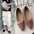 Women'S Pointed Toe Flat Shoes Solid Color Knitted Shoes Casual Breathable Ballet Flats Women Loafers Sneakers Zapatos De Mujer.