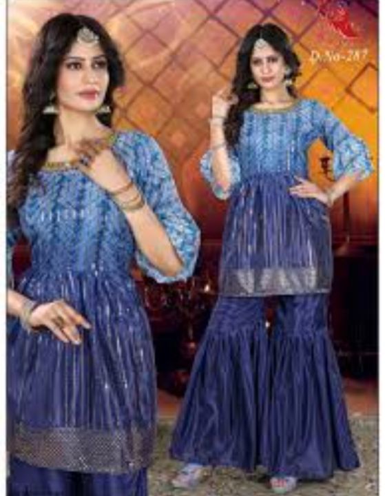 Beautiful stitched shirt and ghrara for girls