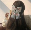 1 pcs hair rainbow bow girls hair accessory with golden chain and pearls - cute and fancy girls hair clip catcher. 