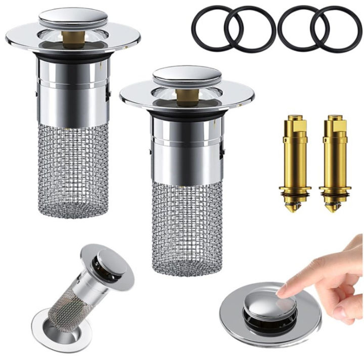 Bathroom Sink Plug Stopper Stainless Steel Filter Basket Sink Drain Hair Catcher for Washroom Restroom Kitchen