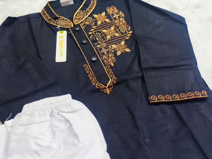 Super%20Eid%20campaign%20Special%20cotton%20Black%20colour%20ambrodary%20work%20panjabi%20for%20Kids%20and%20boys%20-%20Image%204