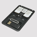 All in One Credit Card Size Slim SIM Adapter kit with TF Card Reader & SIM Card Tray Eject Pin, SIM Card Holder. 