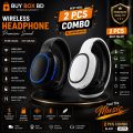 Koniycoi KT-5300MV Combo Offer Wired Stereo Headphones with Mic (Pink + Yellow) | 3.5mm Over-Ear Headset | Volume Control | For Mobile, PC, Laptop & Online Class | Buy 1 Get 1 ( Buy Nest BD ). 