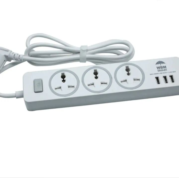 PowerHub Pro: 3-Socket + 3 USB Computer Extension Board – Ultimate Power and Connectivity Solution Extension Lead |