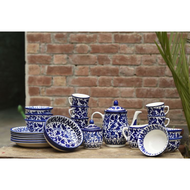 6%20person%20mini%20Dinner%20Set%7C%20Handmade%20and%20Handpainted%7C%20Blue%20Pottery%7CCeramics%7Ccrockery%7CDinnerware%20-%20Image%202