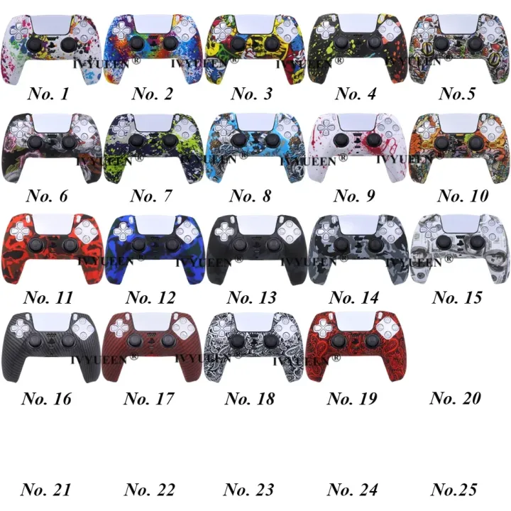 Water%20Transfer%20Printing%20Protective%20Silicone%20Case%20for%20%20Playstation%205%20PS5%20Controller%20%20Cover%20Joysticks%20Thumb%20Grips%20Caps%20-%20Image%202
