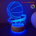 Basketball 3D Colorful LED Night Light Basketball Circle Bedside Desk Lamp Bedroom Decoration Holiday Birthday . 