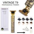 Vintage T9 Electric Professional Hair Clipper Hair Cutting Machine Trimmer with clips small size. 