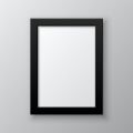 A4 Size Photo Frame with Side Table Stand and Hanging Hooks - Wooden Black Frame. 