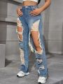 Y2K American Retro Jeans 2026 Light Washed Ripped Denim Pants High Waist Baggy Straight Leg Autumn Trend. 