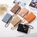New women's portable short wallet frosted retro cute cartoon printing hardware bird fashion versatile multi-functional student C. 