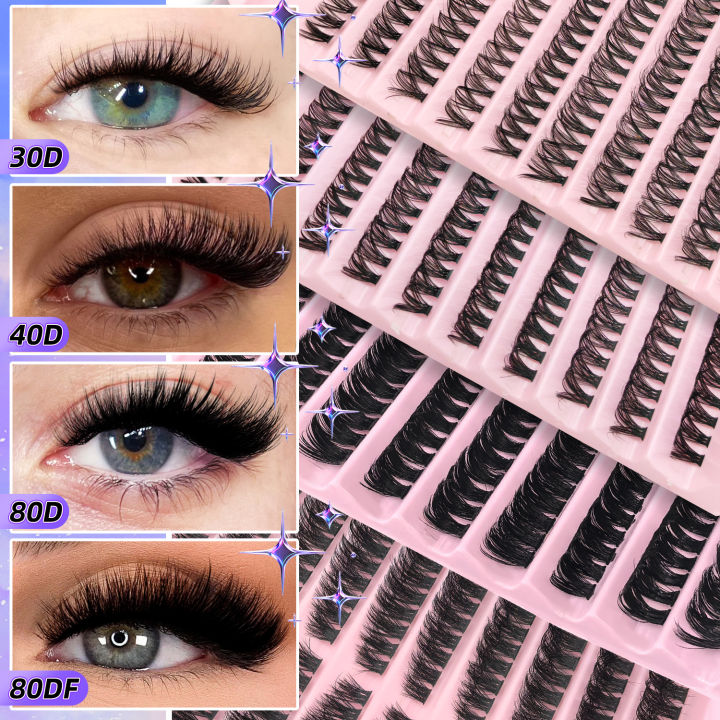 200PCS%20D%20Curl%20Eyelash%20Cluster%20Set%20with%2030D40D80D%20and%2080D%20Spiky%20Style%20Natural%20Wispy%20Volume%20Lashes%20-%20Image%203