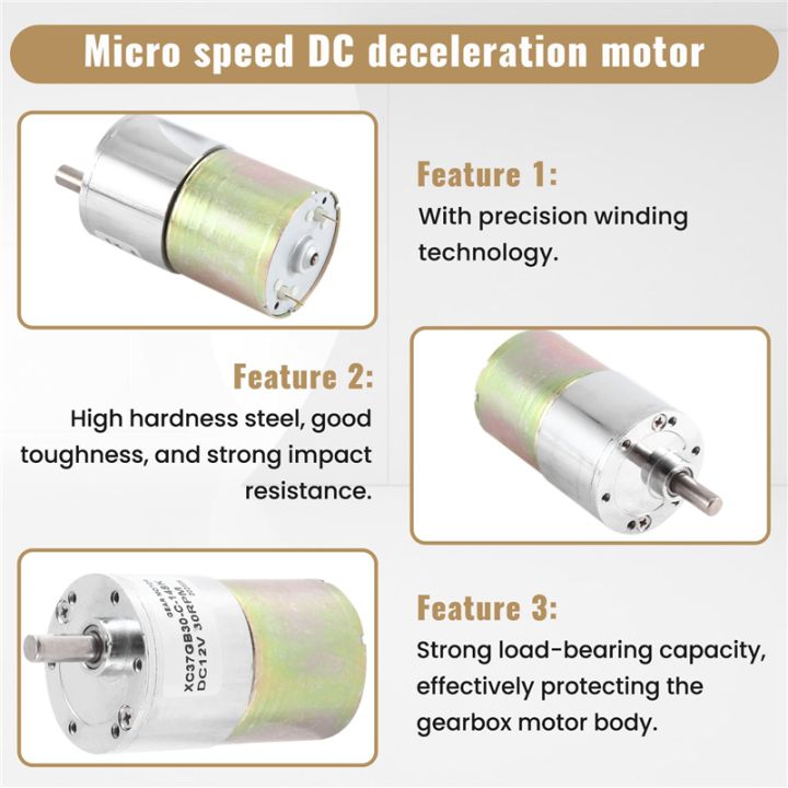DC%2012V%2030RPM%20Gear%20Motor%20High%20Torque%20Electric%20Mini%20Speed%20Reduction%20Geared%20Motor%20Eccentric%20Output%20Shaft%2037mm%20Gearbox%20-%20Image%202
