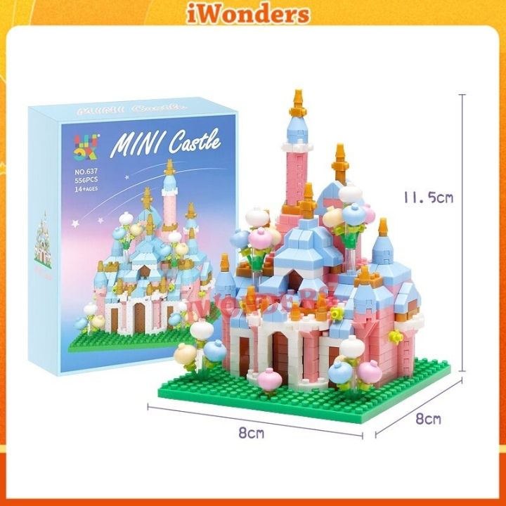 Lake Swan pink Nano block castle building blocks Taj Mahal jewelry gifts for girls and men famous DIY building toys