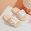 Slippers Princess Wind Pearl Puffs Girls Little Girl Slippers Soft Bottom Outside Penetrating Air Sandals. 