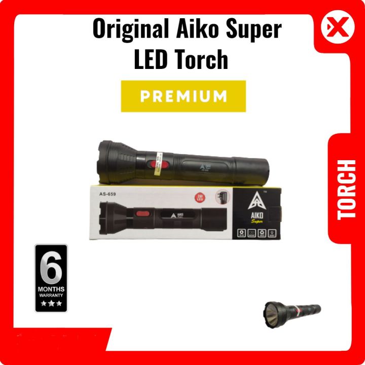 Aiko Super Rechargeable Torch As 655 Daraz Lk