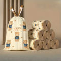 50pcs Cute Bear Drawstring Garbage Bag, Thick Anti Tear Plastic Bag, Suitable for Kitchen, Bathroom, Bedroom.