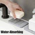Diatom Mud Soap Dish Quick-Dry Pad Bathroom Countertop Soap Toiletries Absorbent Mat Rectangular Soap Holder Bathroom Supplies.