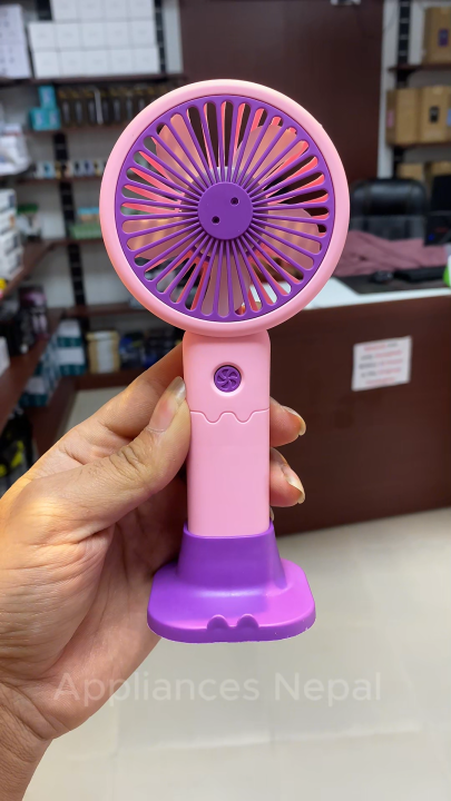 H&S Portable Mini Fan 2-in-1 USB Rechargeable Hand Fan with Stand, 3-Speed Quiet Desktop Cooling Fan for Summer