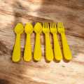 Spoon & Fork Set 6PCS (Multi Colour). 