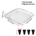 Stainless Steel Air Fryer Baking Grilling Rack with Air Fryer Paper Oven Barbecue Bracket Food Baking Cooking Frying Basket.