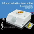 Motion Sensor Holder PIR Infrared Sensor Switch Automatic for E27 Light Bulb Human Body Induction LED Light Lamp Holder Patch System White. 