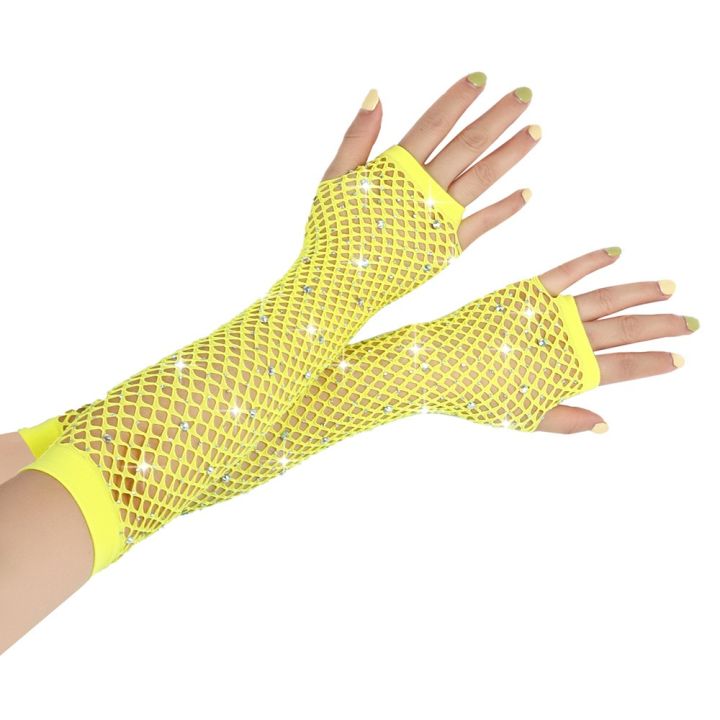 Hot%20Sale%20Fingerless%20Fishnet%20Gloves%20%20Highly%20Elastic%20Arm%20Sleeve%20Punk%20Goth%20Ladies%20Disco%20Rhinestone%20Performance%20Gloves%20Unisex%20-%20Image%204
