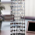 Pack of 10 White Brown Crystal Tassel Bead Mirror Curtains for Doors. 