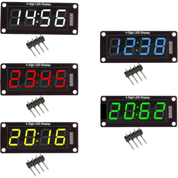 Red/Green/White/Yellow/Blue Colors TM1637 0.56