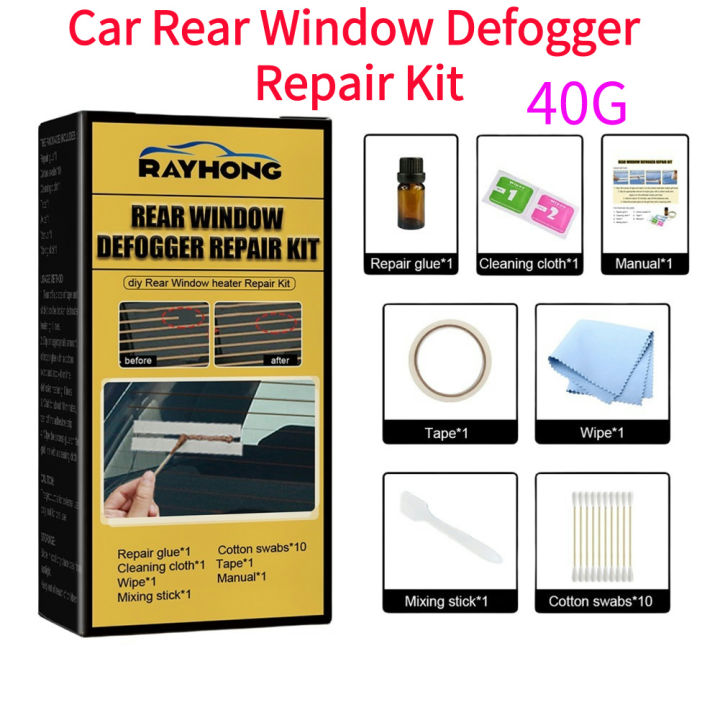 40G Car Rear Window Defogger Repair Kit DIY Quick Repair Heater Grid Lines Fix Heater Glass Lines Defroster Grid Car Accessories