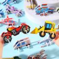 30Pcs 3D Cartoon Car Paper Jigsaw Puzzle Construction Truck Toys Kids Birthday Party Favors  for Guests Goodie Pinata Filler. 