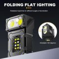 Mini Rechargeable LED Pocket Flashlight Portable Side COB with Clip Tail Magnet Light Super Bright Outdoor Camping Lantern.